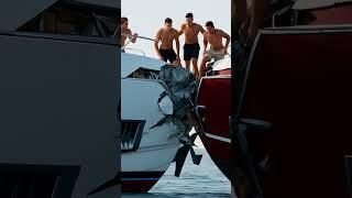 Two yachts crashed while docking at the port.