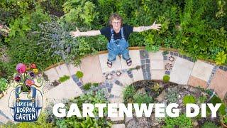 Naturnahen Gartenweg selber bauen I Upcycling aus gebrauchten Steinen I der kleine Horrorgarten