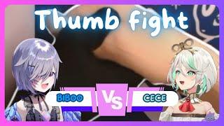 Biboo is Very Strong in Thumb Fight [ koseki Bijou / Hololive ]