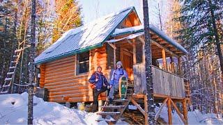 3 days at our Off-Grid Log Cabin | A Winter Wonderland! How has the cabin held up...?