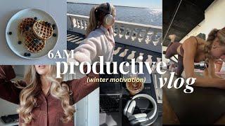 cozy + productive VLOG: on my fitness grind, trying sock curls on THICK hair, cute coffee shop!