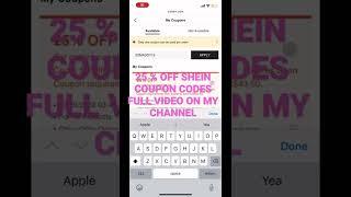 MUST WATCH 25 % OFF SHEIN CODES ALL WORKING GO TO MY CHANNEL FOR A BUNCH MORE CODES