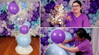 Stuffed Bubble Balloon Hoop Pillar - Winter Themed