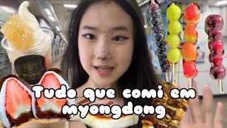 Tudo que comi em myongdong/ comilança,Mukbang,,comida de rua.coreia do sul, street food