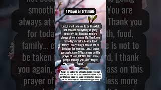A Prayer of Gratitude