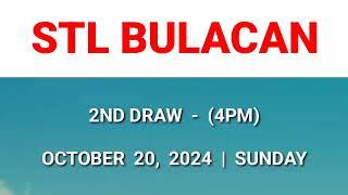 STL Bulacan result today 4pm draw afternoon result 2nd draw Philippines October 20, 2024 Sunday