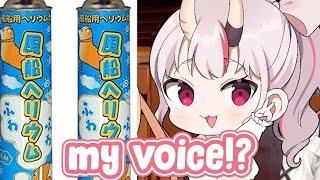 Ayame inhales Helium and her voice changed makes everyone laugh [Hololive ENG Sub - Nakiri Ayame]