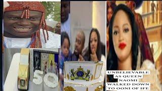 UNBELIEVABLE AS QUEEN NAOMI WALKED DOWN TO OONI OF IFE PALACE WITHOUT FAIR CELEBRITIES PRINCE  50TH