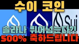 [수이 코인] 500% 축하드립니다! 솔라나 킬러라고 불리는 이유가 있었군요! 호재 정보 확인하시고 대박나세요!!