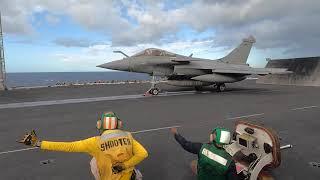 French Rafale fighter jets operate with USS George H.W. Bush