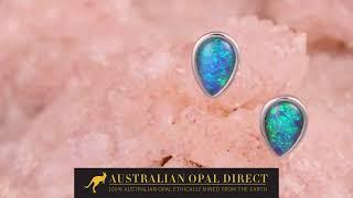 Gold Earrings, Green Earrings, Opal Stud Earrings - Australian Opal Direct | Worldwide Shipping