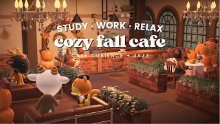 Cozy Fall Café  1 Hour Jazz Music No Ads  Fireplace Ambience | Chatter | Study Music | Work Aid 