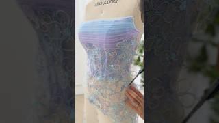 Making a corset strapless sky blue lavender dress #dress #gown #sewing #fashion #prom #wedding