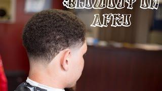 How To Fade: Blowout on Afro Haircut with subtitles