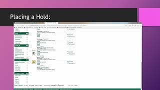Placing a Hold in the Evergreen Library