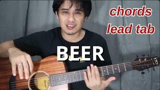 BEER lead guitar tutorial  THE ITCHYWORMS - guitar tab and chords