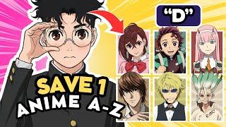 Save 1 ANIME for each LETTER (A-Z) ️ | ANIME QUIZ