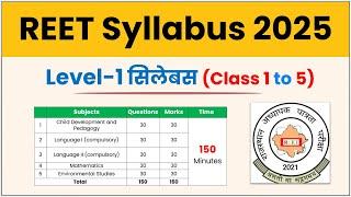 REET Level 1 Syllabus 2025|REET Syllabus 2025 Level 1| REET Syllabus 2025|REET 1st Level ka Syllabus