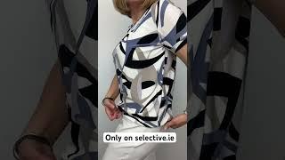 Julia short sleeve top with elasticated hem on Selective .ie