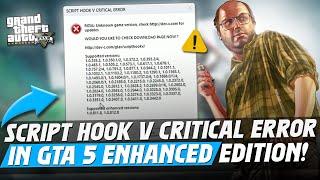 How To Fix Script Hook V Critical Error in GTA 5 Enhanced Edition! Quick & Easy Guide