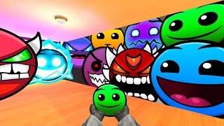 Saving Baby GreenFace From Geometry Dash Emoji, Lobotomy Dash And Aughhh Family Nextbot Gmod