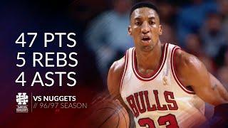 Scottie Pippen 47 pts 5 rebs 4 asts vs Nuggets 96/97 season