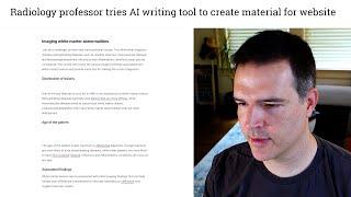 Radiology professor tries AI writing tool to create material for website
