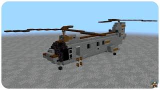 How to build a Cargo Helicopter in Minecraft (CH-46 Sea Knight) Minecraft Cargo Helicopter Tutorial