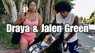 Draya & Jalen Green gets stopped by TMZ with the new baby @LouYoung3