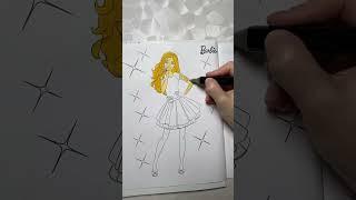 Barbie girl . Please follow me. #shorts #drawing #coloring