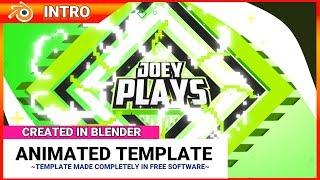 Free Blender 2D Intro Template JoeyPlays | 60FPS