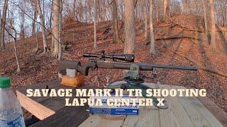 SAVAGE MARK ii TR .22LR BOLT ACTION RIFLE TESTING LAPUA CENTER X @ 50YRDS