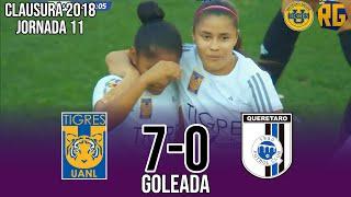 Tigres Femenil vs Querétaro 7-0 Resumen Completo | Jornada 11 Clausura 2018 Liga Mx Femenil