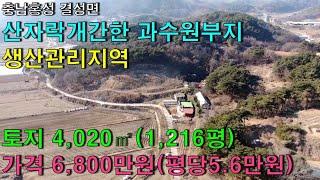 NO-108, 산자락개간 지목 과수원 토지 4020㎡(1216평) 좋은뜰공인중개사 예산부동산/홍성부동산/아산부동산예산좋은뜰공인중개사