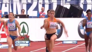 Womens 4x100m Final - Dafne Shippers Destroys Her Leg - European Athletics Championships 2016