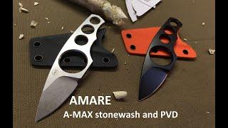 Amare A max, stonewash and PVD 14c28n, awesome neck knife or hidden tool/self defense.