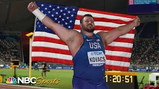 Joe Kovacs walks through winning remarkable shot put World Title by just 1cm | NBC Sports