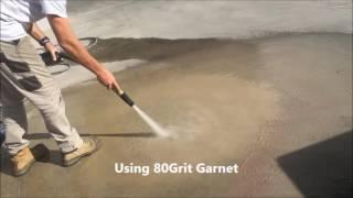 How to Expose Aggregate using 80 Grit Garnet and the Dustless Blaster