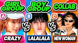 GIRL GROUP vs BOY GROUP vs COLLAB  SAVE YOUR FAVORITE SONG -  KPOP QUIZ 2024