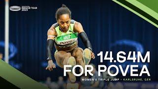 Povea  flies to world-leading mark in the women's triple jump  | World Indoor Tour 2023