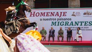 Homenaje a migrantes mexicanos, desde Palacio Nacional. Conferencia presidente AMLO