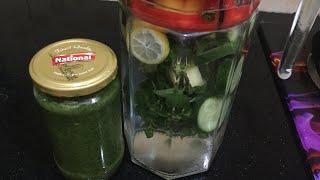 Detox water and/Mint chutney for weight loss by sadia in the kitchen.