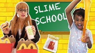 Slime School Teacher Fail! Students Sneak McDonalds Happy Meal Food- New Toy School