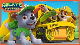 Rubble's Bulldozer is in a Pickle! - Rocky's Garage - PAW Patrol Cartoons for Kids