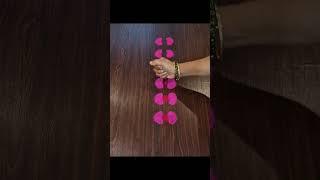 Easy Simple Border Rangoli, Spoon Trick Design#shorts #easydailyrangoli#subscribe #jubinnautiyal#art