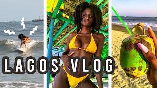 I LEARNED TO SURF IN LAGOS, LOOSING MY BANK CARD, LONG NAILS & FIRST MONTH BACK. [VLOG}