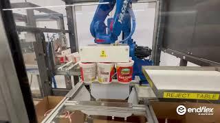 EndFlex PKR Robot Pick and Placing Tubs into Cases