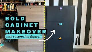 Memphis-Inspired Cabinet Furniture Flip with DIY Hardware!