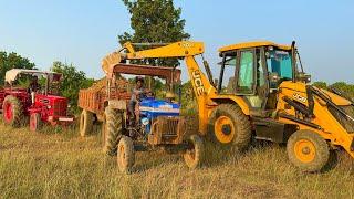 JCB 3dx Xpert Machine Loading Mud in Tractors | Mahindra 275 Di | Powertrac 434 | #jcb #tractor