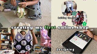 creating my FIRST online store ! creating the website, crocheting, launching the shop